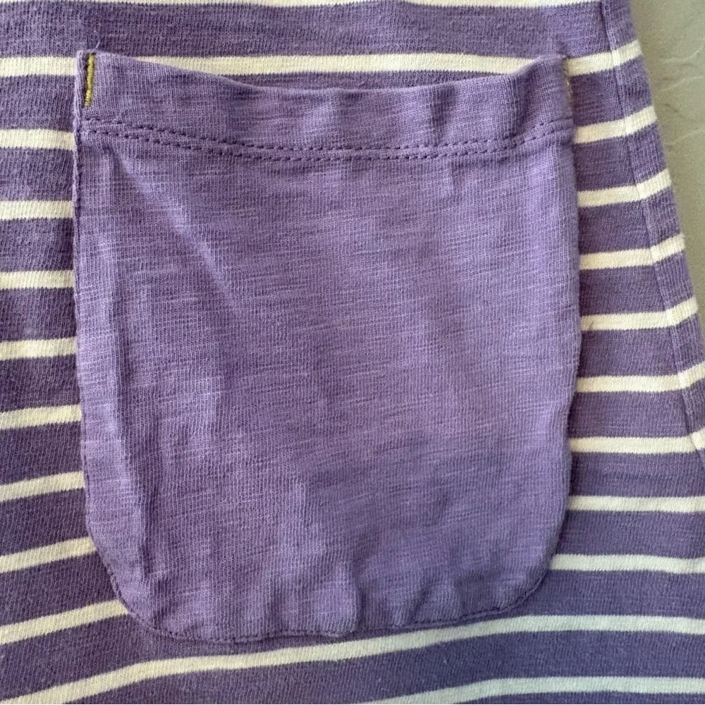 Mini Boden Purple and Cream Striped Dot Pocket Dress